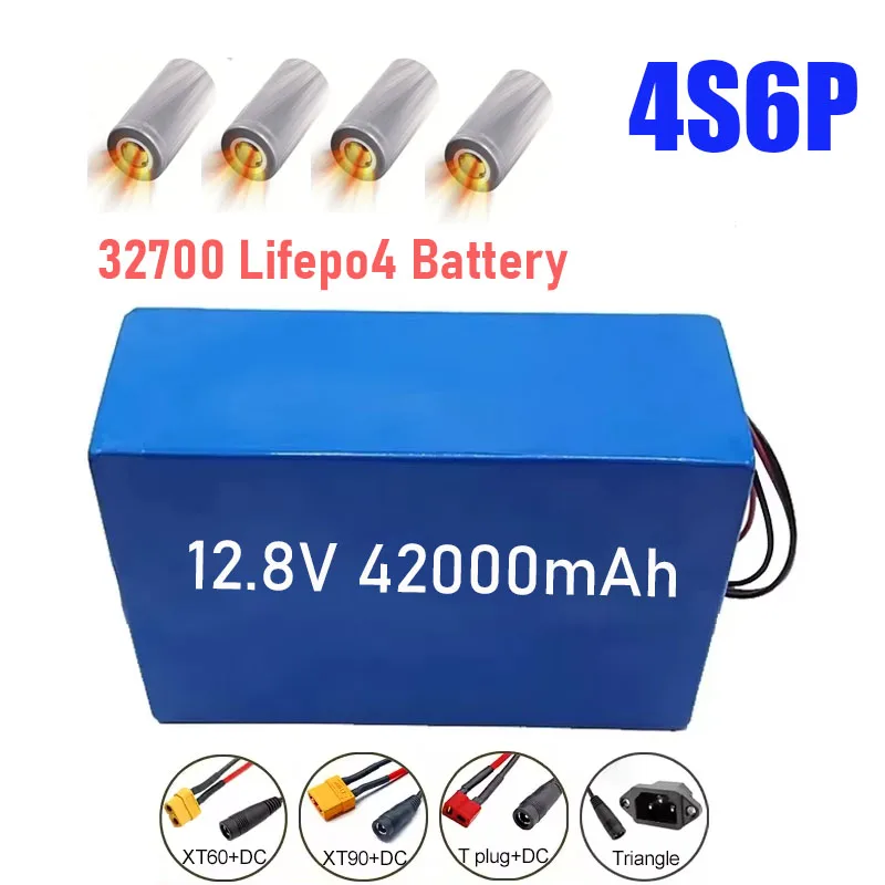 NEW 12.8V 42Ah Lifepo4 Battery Pack 4S6P 32700 Built-in 40A Same Port Charge and Discharge Balance BMS 12V Power Supply