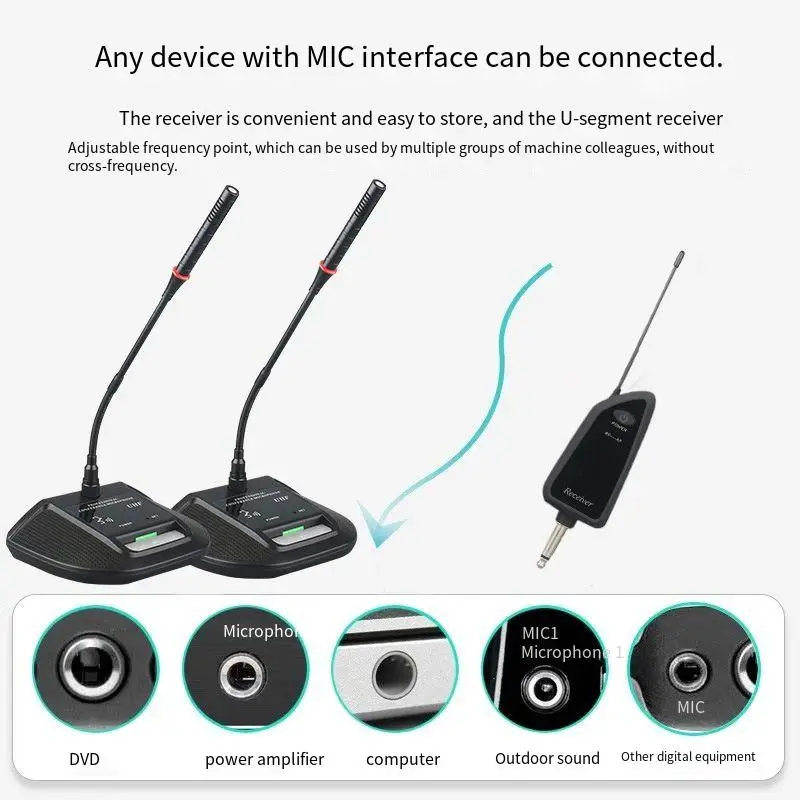 ميكروفون مؤتمرات لاسلكي للتدريس والفصول الدراسية والتدريب والبث والكلام - سطح مكتب سعوي متعدد الاتجاهات #3