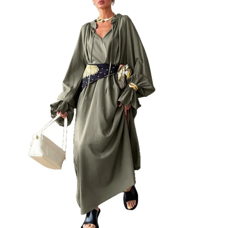 Elegant Party Dresses 2025 New Style Gothic Women's French Design Split Tie Vintage Long Dress For Work And Evening Dresses