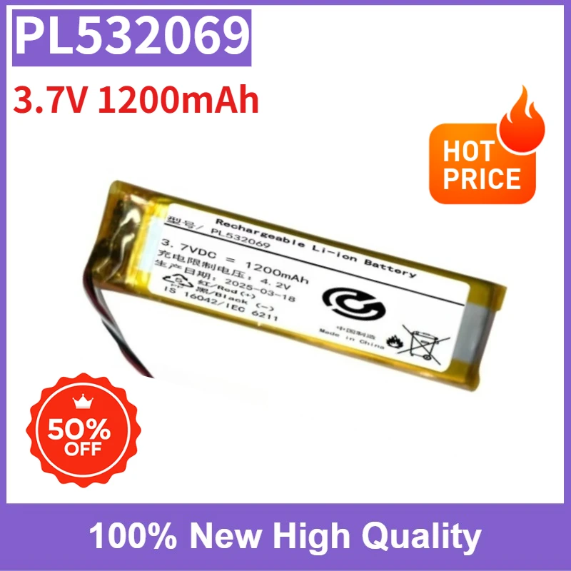 

High Quality PL532069 3.7V 1200mAh Rechargeable Li-ion Battery Fast Shipping
