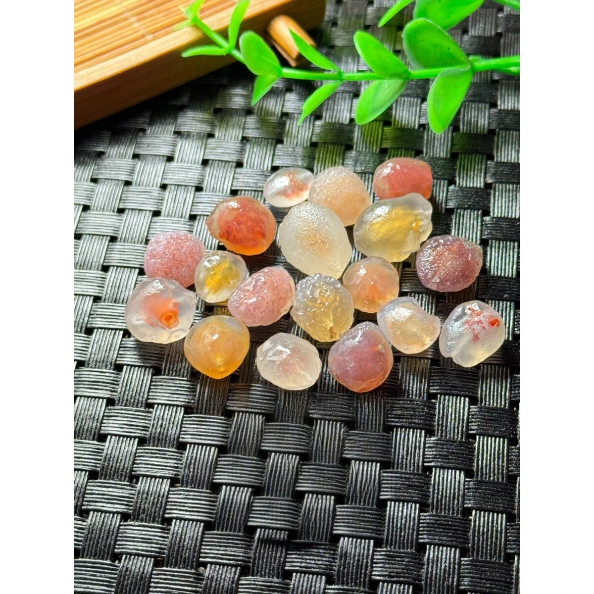 Home Decor Nature Made Alashan Agate, 5pcs Vial Set, 10-15mm Natural, Genuine Stone Collection-Candy Agate