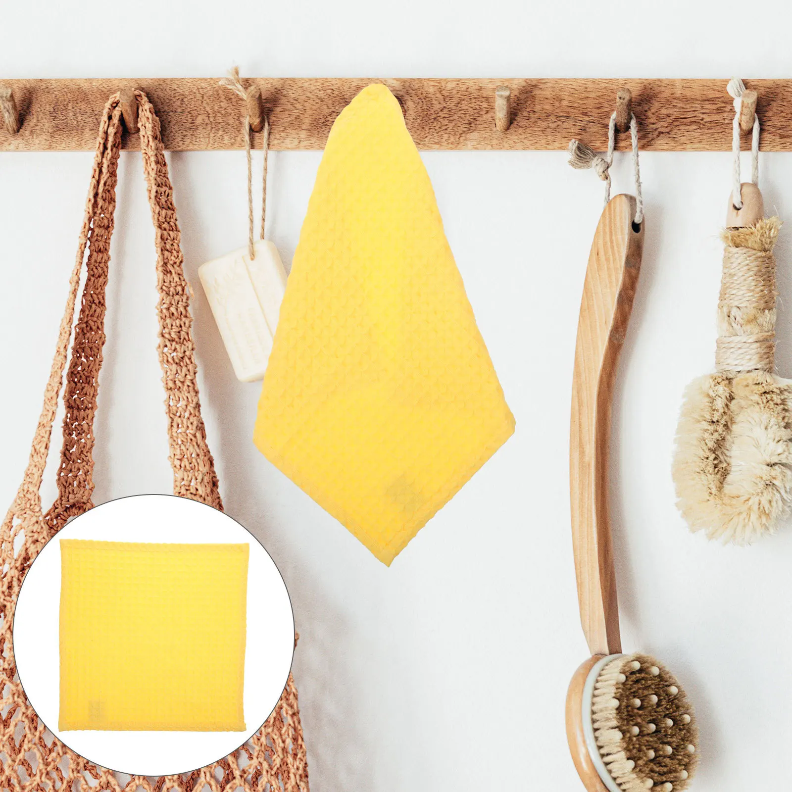 

2Pcs Waffle Weave Square Towels Cotton Washcloths for Face Hand Baby Water Absorbent Breathable Soft Skin Friendly Drying Bath