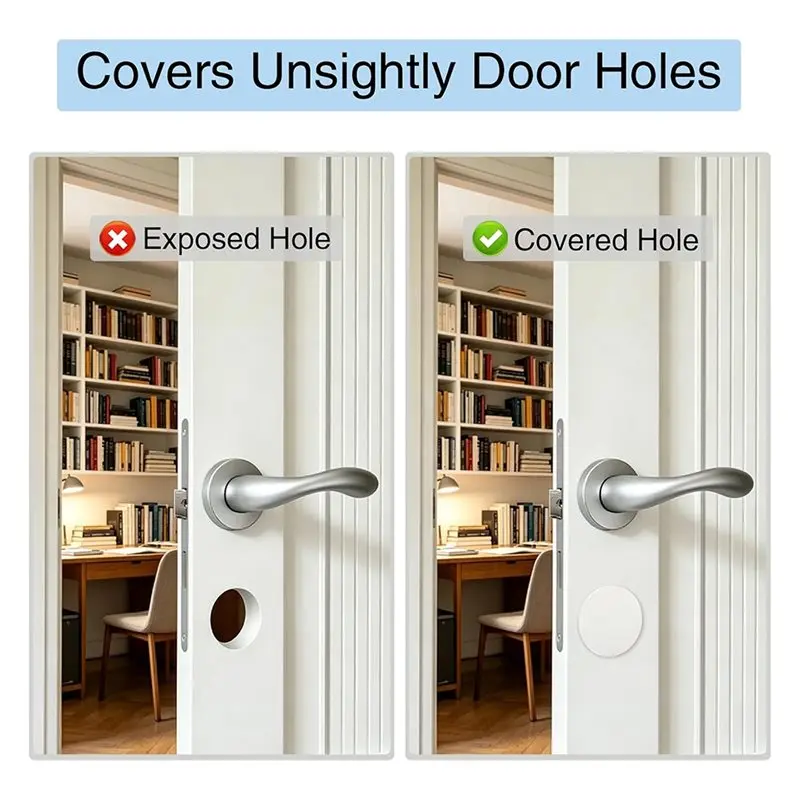 M11K-2 Set Door Hole Cover Plate 2-5/8 Inch,Fits Standard 2-5/8 In Door Holes, Covers Unused Knob Or Deadbolt Opening