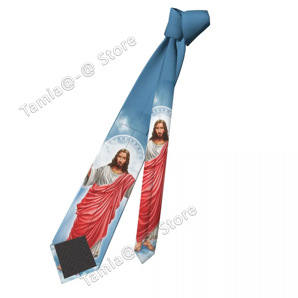 Christian Men Necktie Casual Polyester 8 cm Narrow God Bless Jesus Christ Neck Tie for Mens Accessories Gravatas Wedding Office