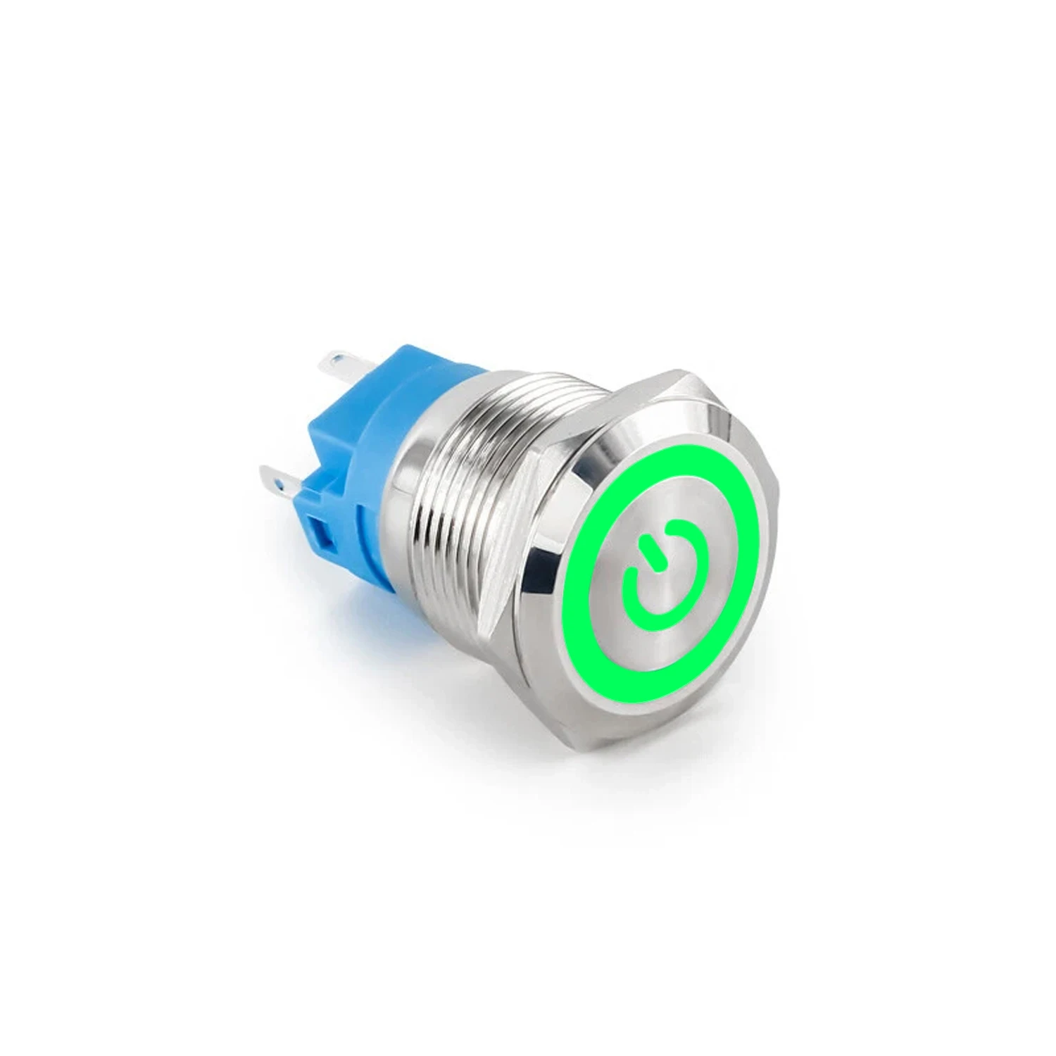 ABILKEEN 19MM 1NO+1NC Metal Push Button Switch AC/DC 3-6V 12-24V 110-220V Power LED Ring Light Latching/Momentary Push Button