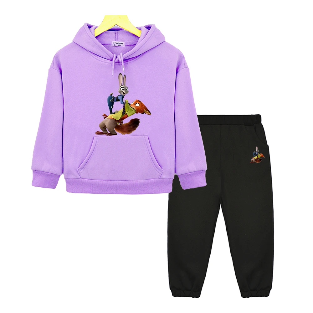 

Zootopia 2 hoodies Fleece Sweatshirt boy girl Hooded Sports Sets y2k sudadera Cartoon hoodie+Pant pullover kids boutique clothes