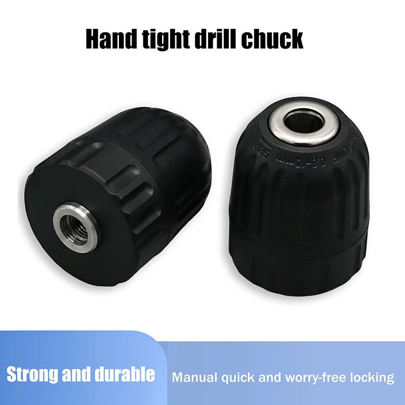 

One-Unit 0.8-10mm Keyless Chuck, 3/8" to 24UNF Thread, 1/4" Hex Shank Steel Rapid Connector Adapter