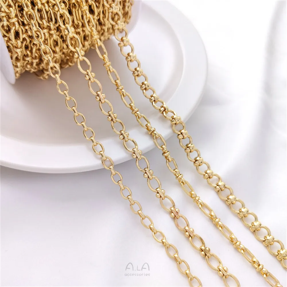 

Handmade Chain 14K Gold Wrapped Oval Egg Chain Long O Loose Chain DIY Bracelet Necklace Jewelry Accessories