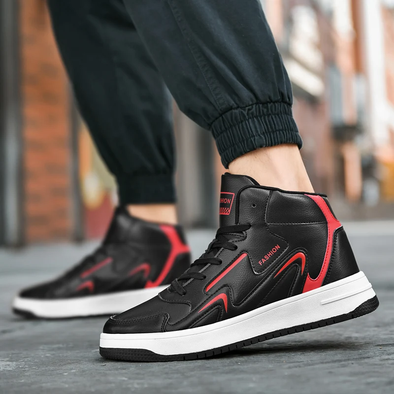 Merk Heren High-Top Sneakers Casual Jongens Basketbalschoenen Antislip Tennisschoenen Comfortabele Lederen Sportschoenen Unisex Sneakers