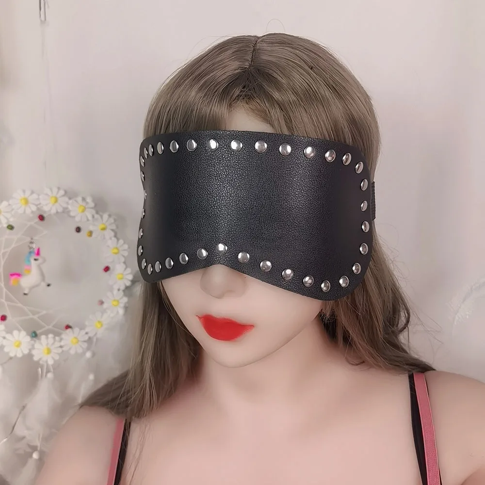 Women PU Leather Goth Cosplay Eye Mask Masquerade Party Festival Halloween Costume Fun Prop