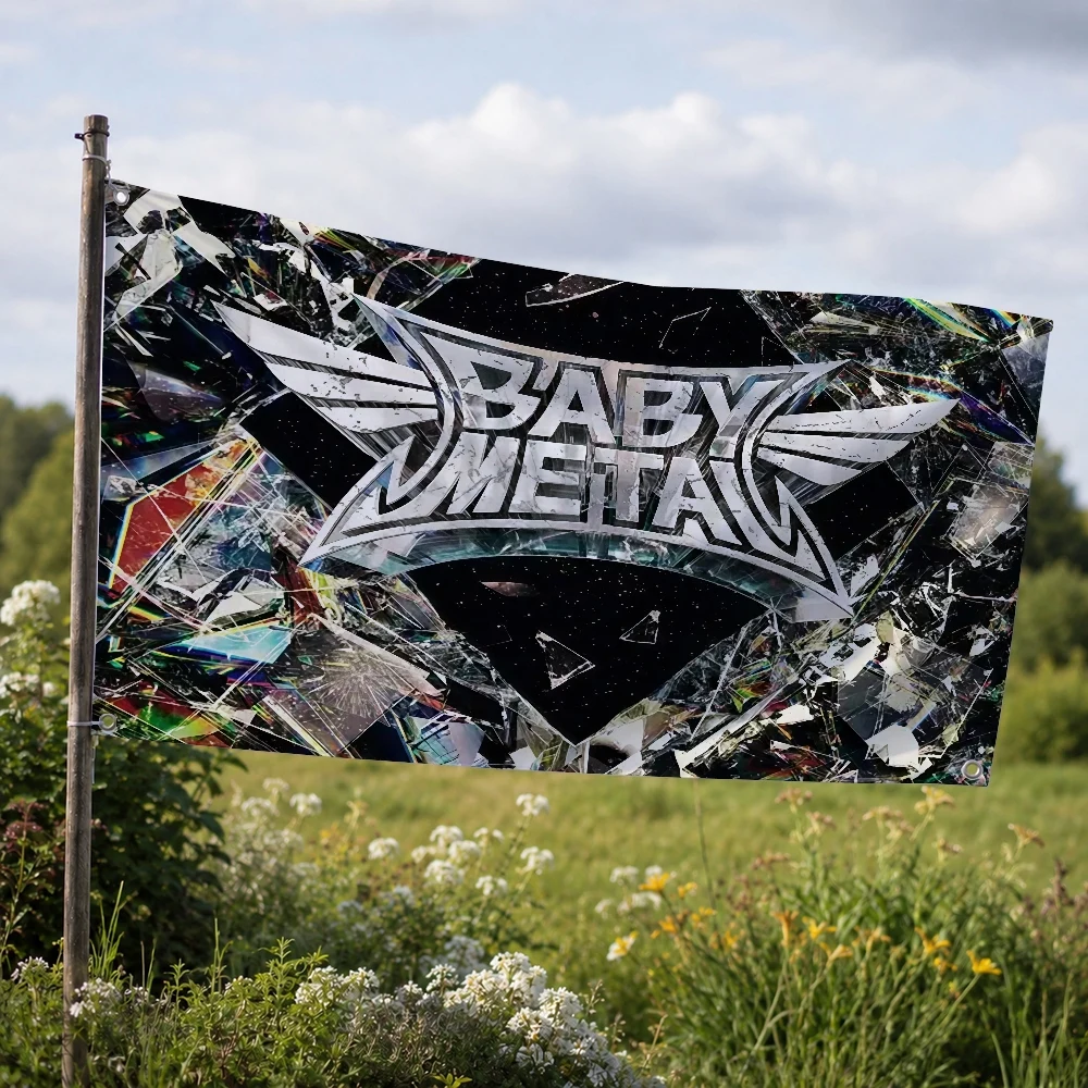 B-Babymetal Kawaii Metal Band Outdoor Flag for Home Camping Party Club Decor Garden Yard Wall Hanging Banner