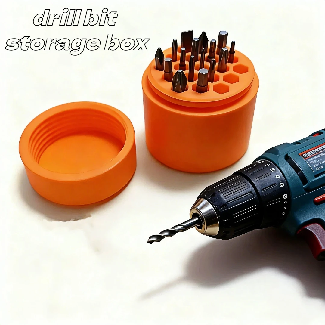 

Cylindrical Honeycomb 19-Hole Drill Bit Storage Box - Suitable for 6.3mm Hex Shank 25mm Long Bits, Home Improvem