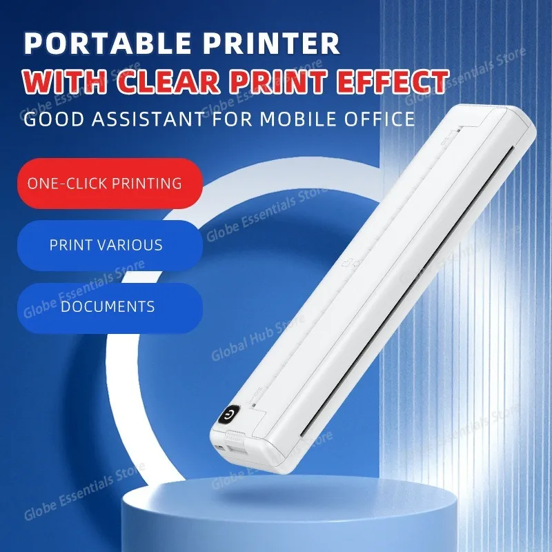 

New A4 Wireless Thermal Printer Inkless Pocket Photo Document Printer 1000mah Printing Paper Bluetooth-compatible Easy To Use