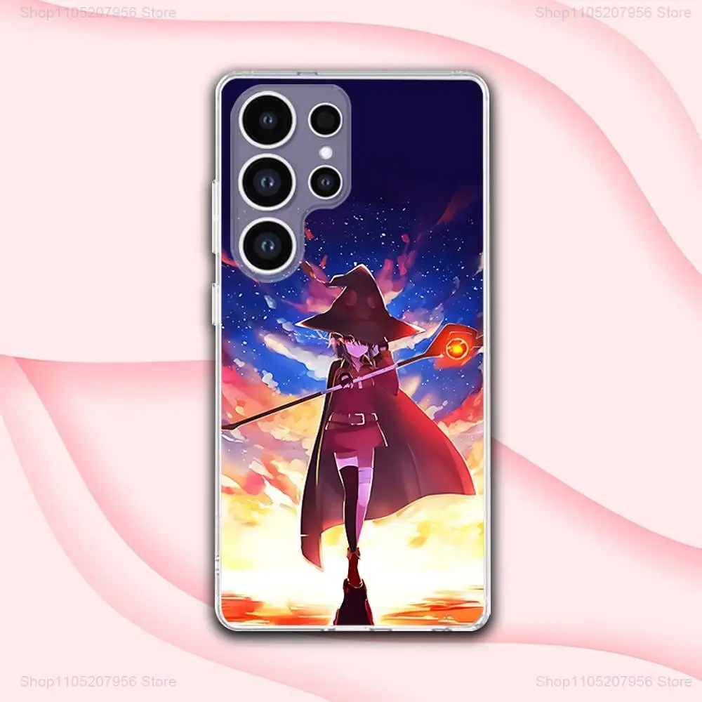 Leuke M-Megumin Anime Voor Samsung A30,71,51,S9,10,20,Ultra,FE,Lite,S25,24,22,23,21,PIus Transparante Zachte Telefoon Case