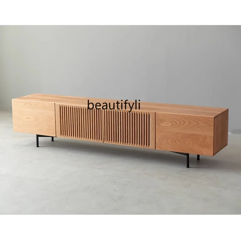 

Modern Log TV Cabinet Guest Restaurant Floor Cabinet Deck Cherrywood Audiovisual Cabinet Living Room Curio Cabinet Locker