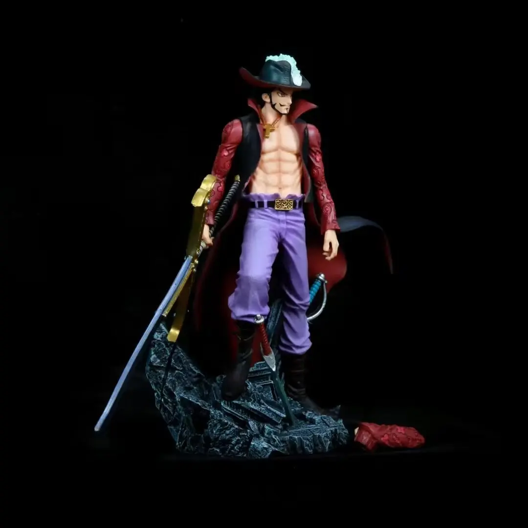 28 CM EEN STUK Figuren Eagle eye Dracule Mihawk Anime Figuur Top Oorlog Pvc Model Standbeeld Pop Collectie Ornamenten Speelgoed Gift