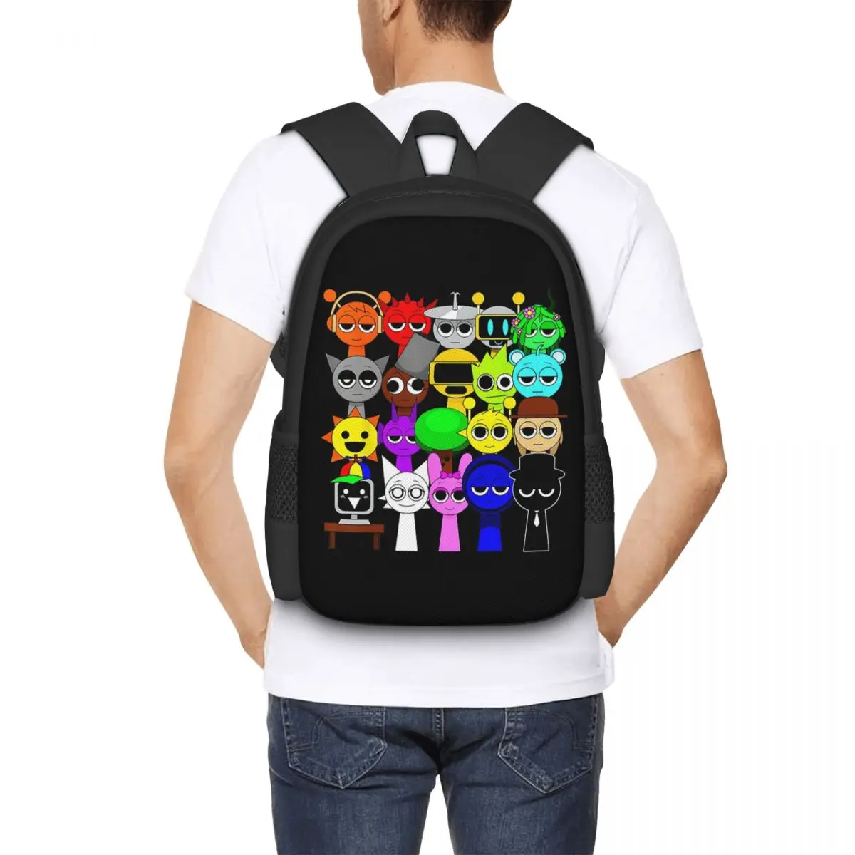 Sprunki New Picture Backpack Hot Sale Daypack Large Capacity Boys Girls BookBag School Bag Shoulder Bags for Men Women