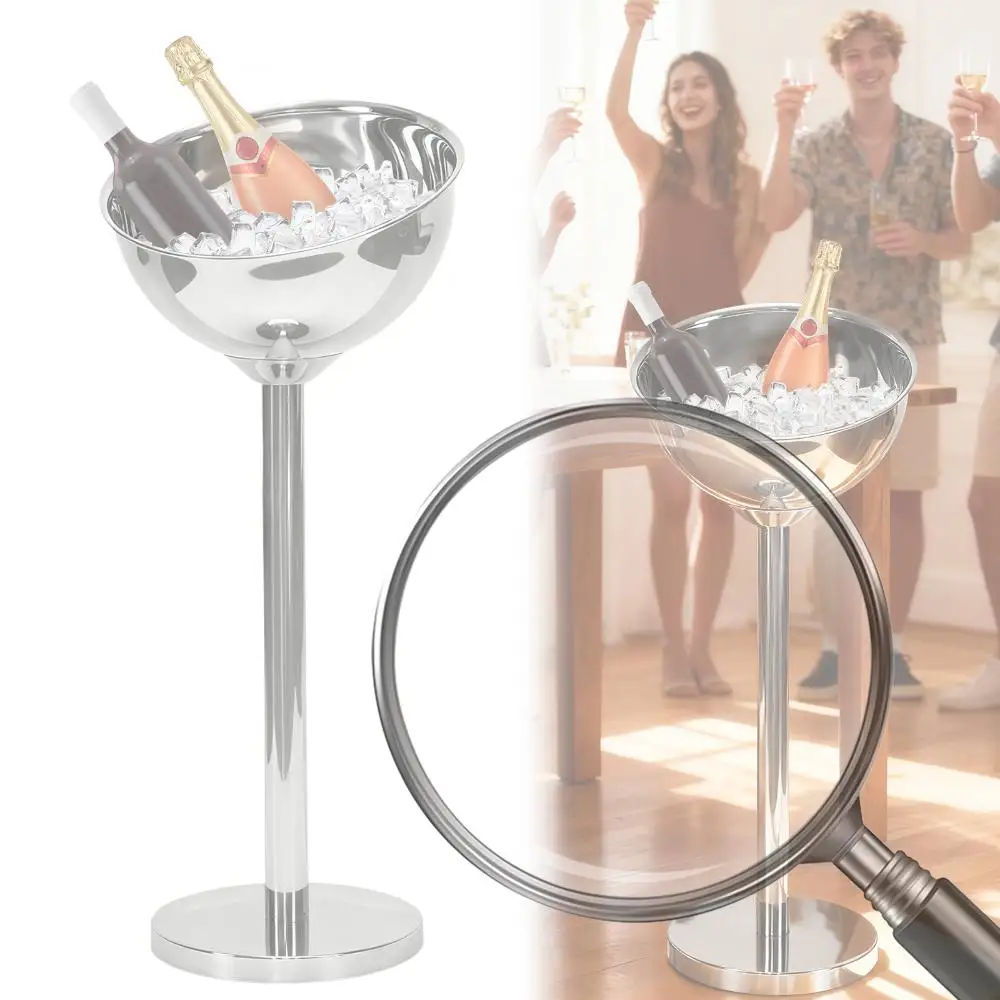 

Ice Bucket with Stand Stainless Steel Champagne Ice Bucket Champagne Wine Bucket for Bar Party