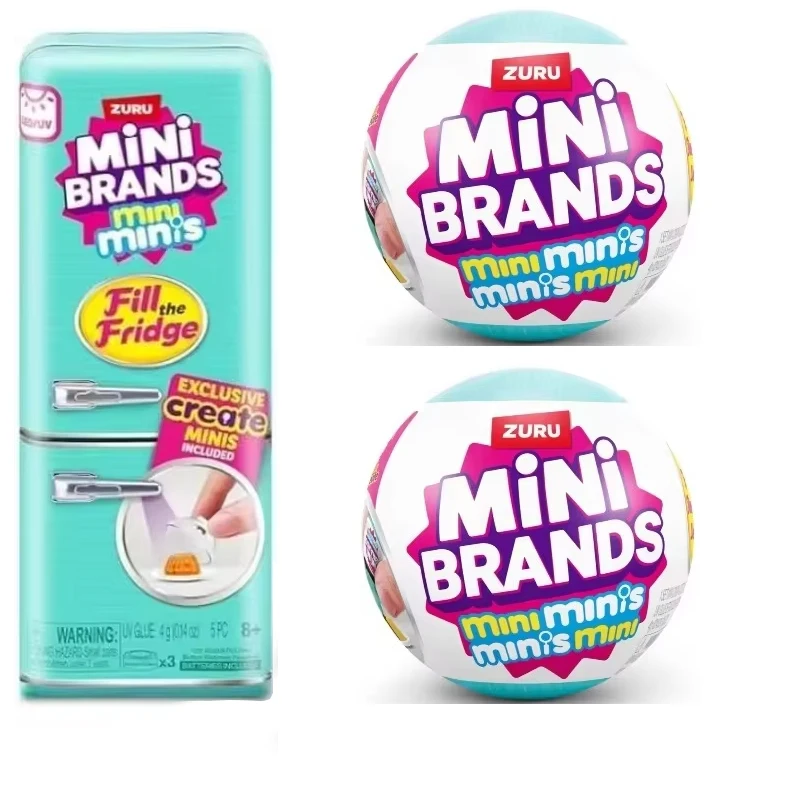 2026 NEW ZURU Mini Brands Mini Fridge Set with Original Packaging Blind Box Openable Fridge Door Anime Figure Mystery Box Model view 3