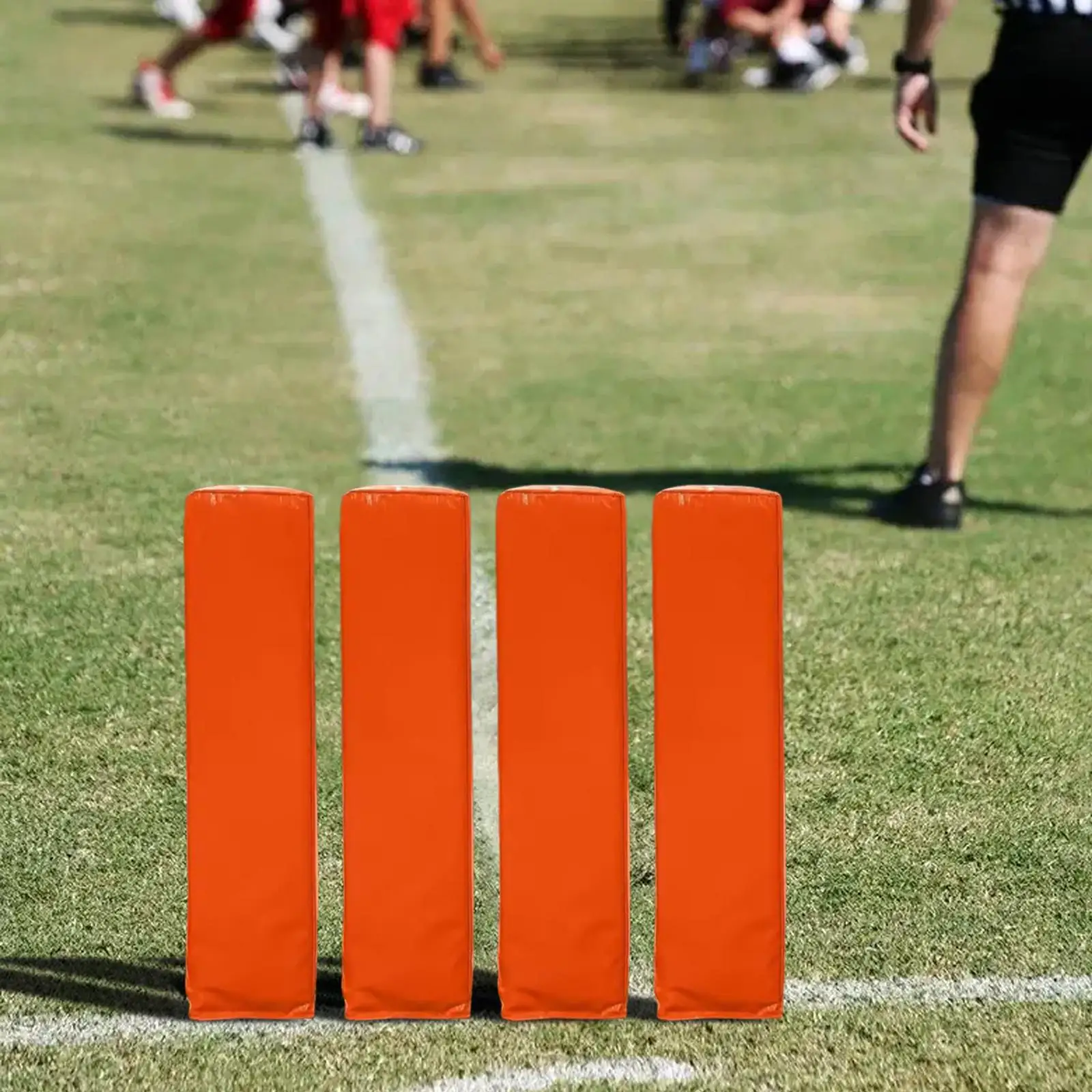 4 ชิ้นฟุตบอล End Zone Pylons ฟุตบอลอุปกรณ์ YARD MARKER Anchorless Training Aid ฟุตบอลกลางแจ้ง Endzone Pylons