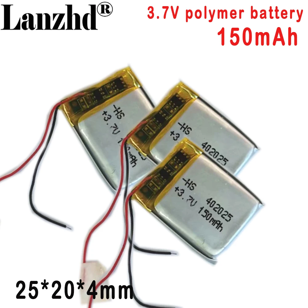 402535   Batteria ai polimeri di litio da 3,7 V 300 MAH Per piastra luminosa a LED per registratore per auto con altoparlante per scheda plug-in
