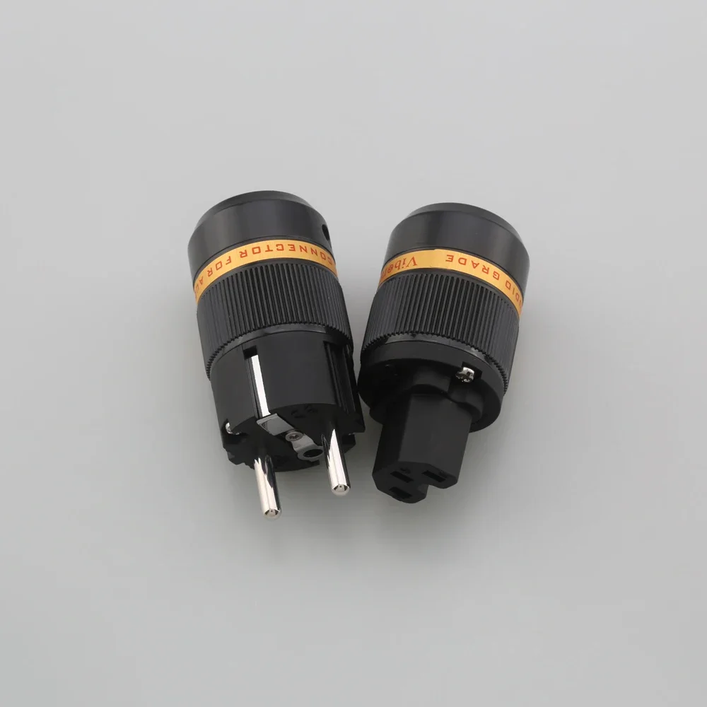 Viborg VE501R + VF501R النحاس النقي الروديوم مطلي Schuko الاتحاد الأوروبي قابس طاقة موصل ذكر الأوروبي + IEC موصل سالب التوصيل