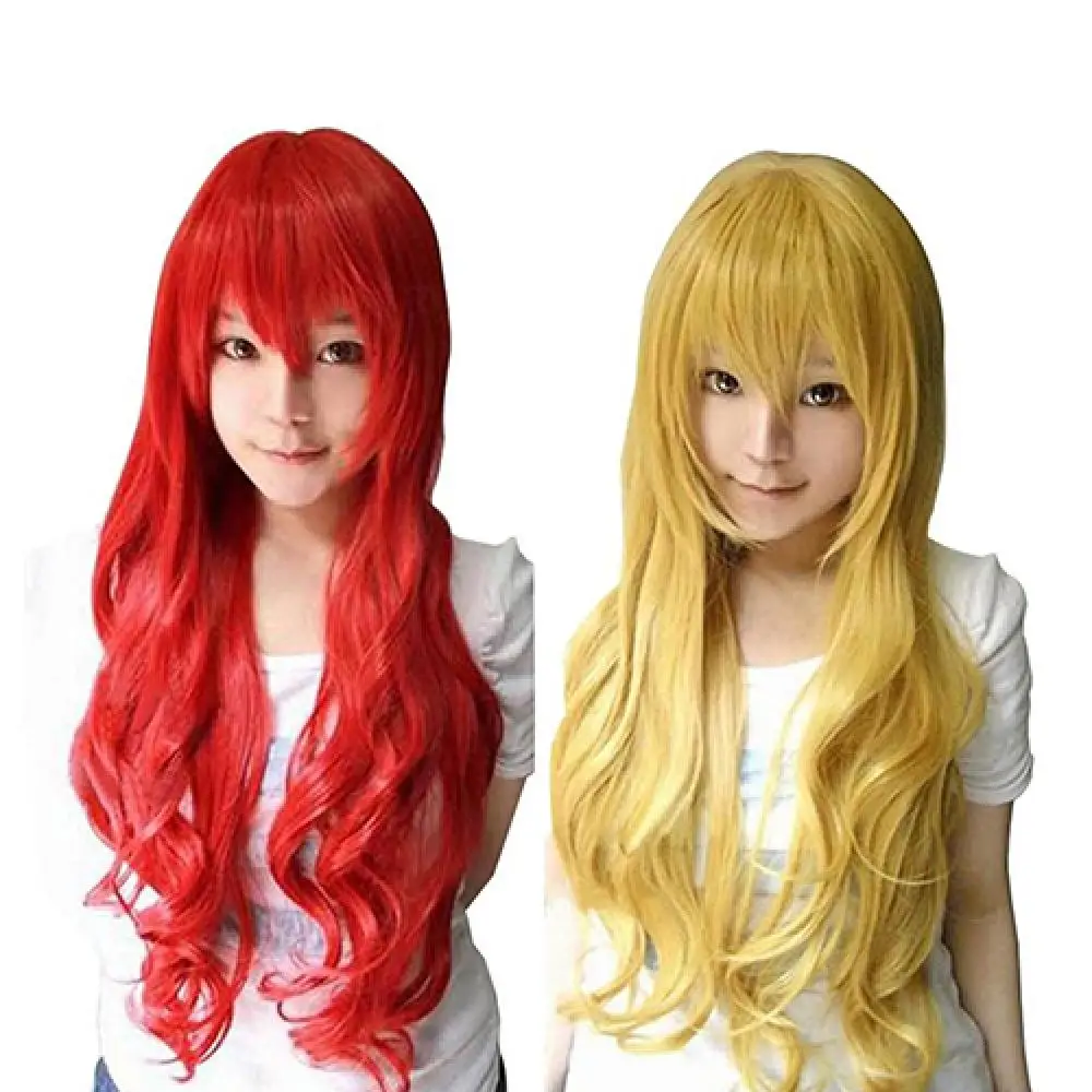 

80cm Women Long Curly Big Wavy Hair Colorful Cool Perma long Cosplay Wig Hair Heat Resistant Wig Cosplay Wig For Women Anime