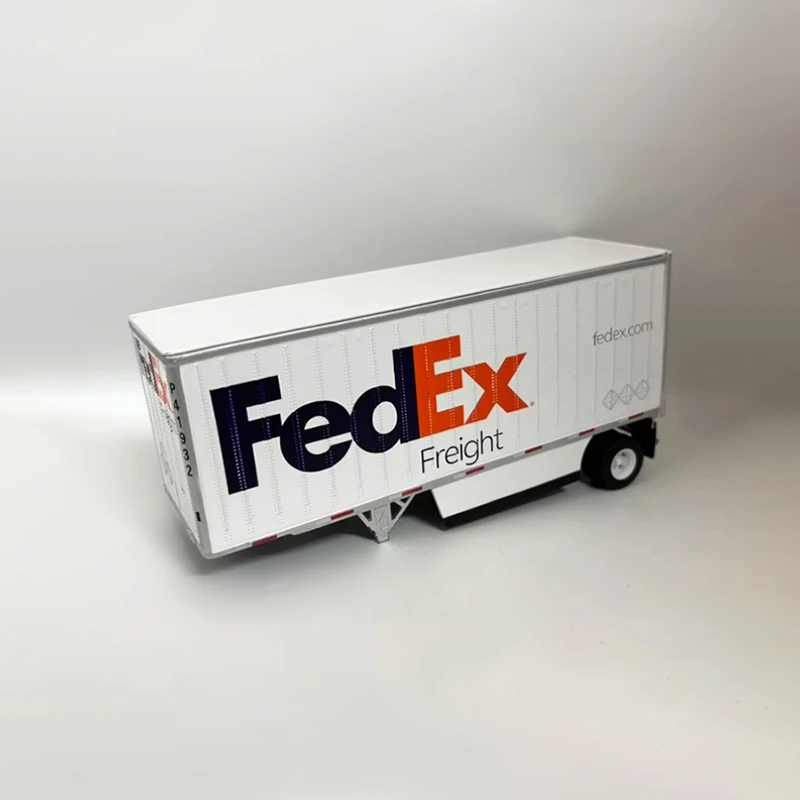 DM Diecast 1:50 Scale Fedex Alloy Logistics Semi-trailer Container Model Finished Product Simulation Toy Collection Static Model