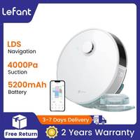 Lefant N3 4000Pa Suction Robot Vacuum and Sonic Mop Combo,Precision Mapping with Lidar&dToF Sensors,Ultrasonic Carpet Detection