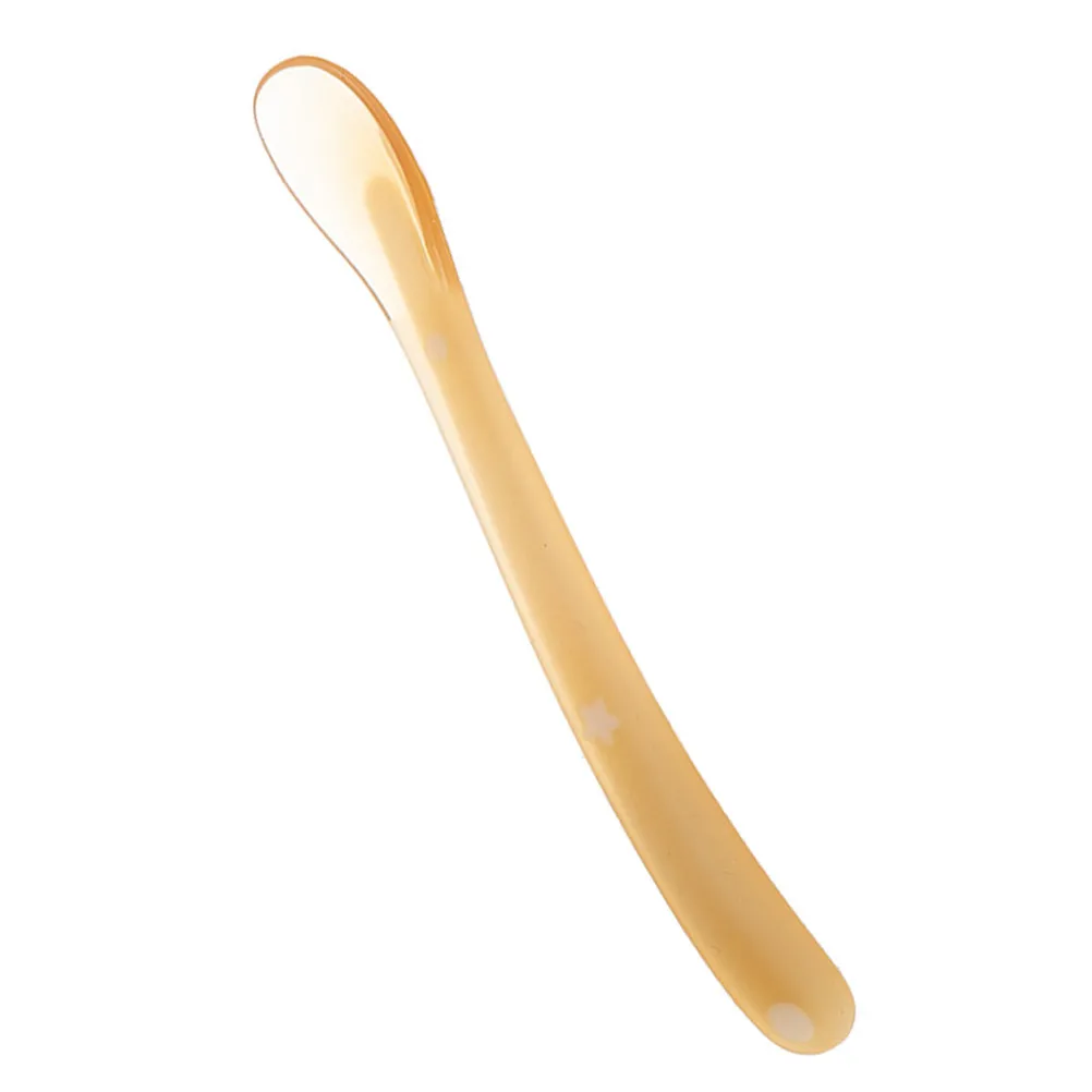 Baby Silicone Soft Spoon Light Yellow Training Feeding Baby LED Weaning Spoon for Kids Toddlers Infants Safe Ergonomic