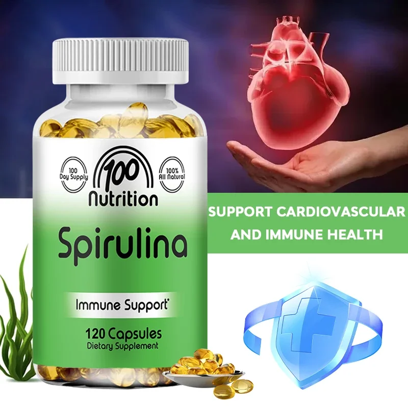 Organic Spirulina 2000 Mg Supplement - Helps Detoxification, Immune System, Cardiovascular, Antioxidants, B Vitamins