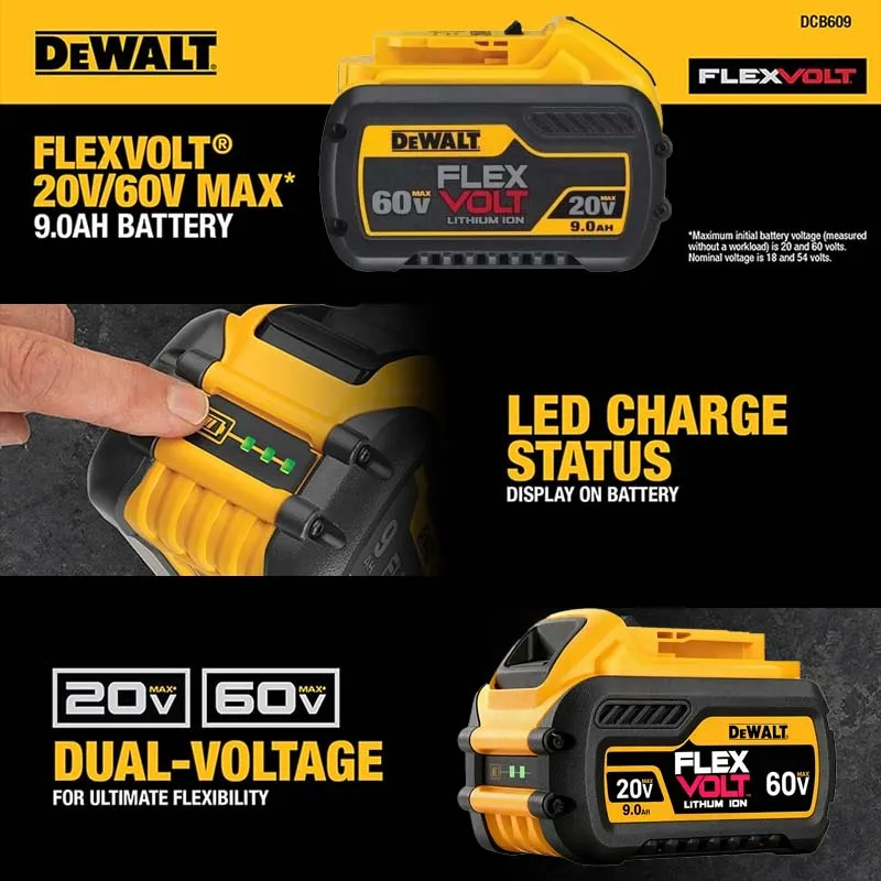 لبطارية ليثيوم ديوالت 20 فولت أصلية 5Ah 6Ah 9Ah وقت تشغيل طويل لسائق الحفر منشار منفاخ فراغ DCB205/206/209 قدرة عالية #2