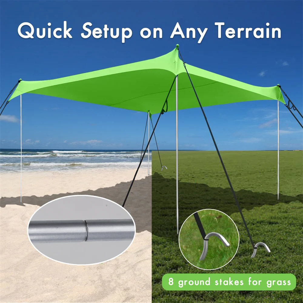Zelts tangen Strand Baldachin Plane Stahls tangen für Camping Markise Angeln Sonnenschutz Hinterhof Outdoor Schatten tragbare Stütz stab – Detail 3