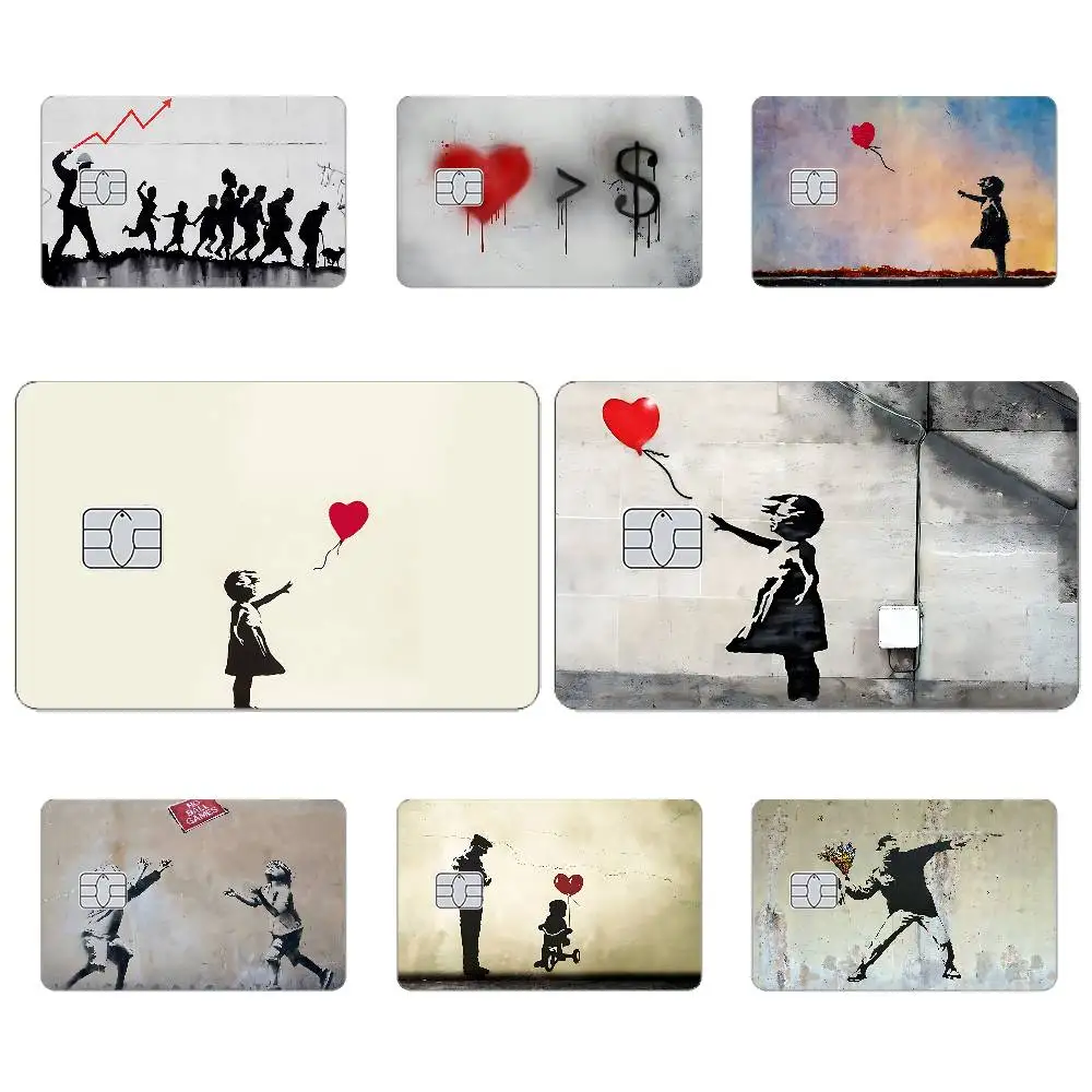 B-Banksy Graffiti Card Stickers Ultra-thin Waterproof Scratch Resistant Sticker, Personalized BankCardSticker