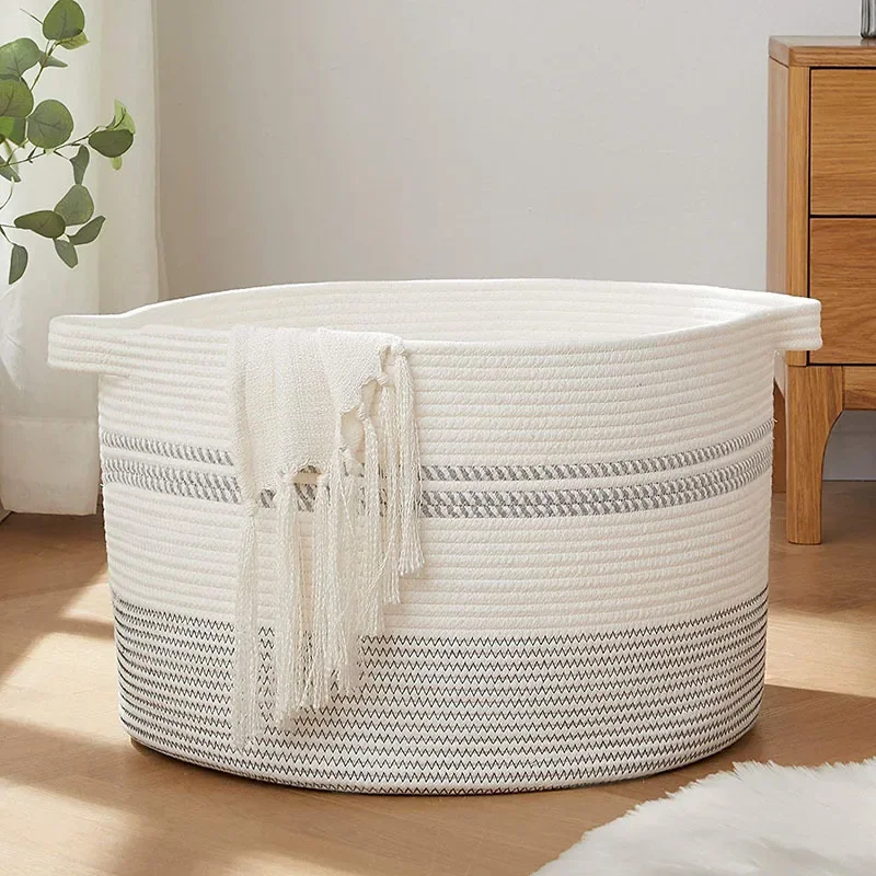 Toy Storage Portable Storage Box Jute Leather Storage Basket Home Bedroom Cashmere Clothes Blanket