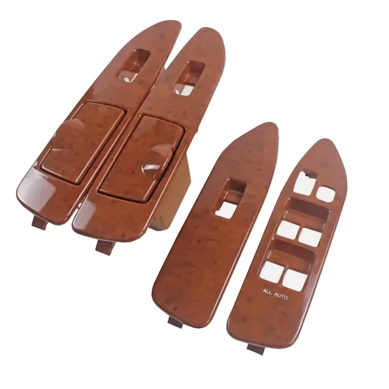 4pcs Peach Wood Grain Lift Panel Trim for Land Cruiser 100 FJ100 1998-2002 Interior Door Handle Cover Decoration
