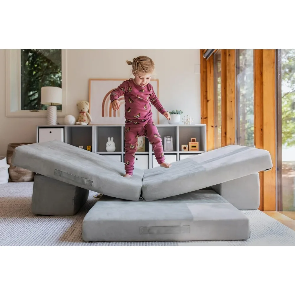 Modular Play Couch for Kids – Waterproof & Oeko-TEX & Greenguard Gold Certified | Made in USA with Velcro Connectors