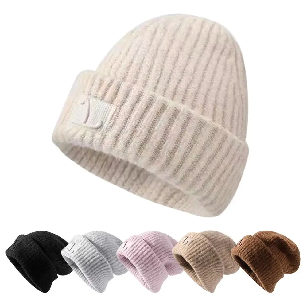 Casual Beanies for Men Women Fashion Soft Knitted Winter Warm Hat Solid Color Hip-hop Bonnet Unisex Cap