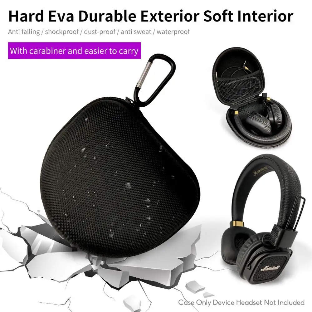 Custodia protettiva rigida in EVA per Marshall Major 2 II 3 III MID Monitor Bluetooth Wireless Over Ear cuffie