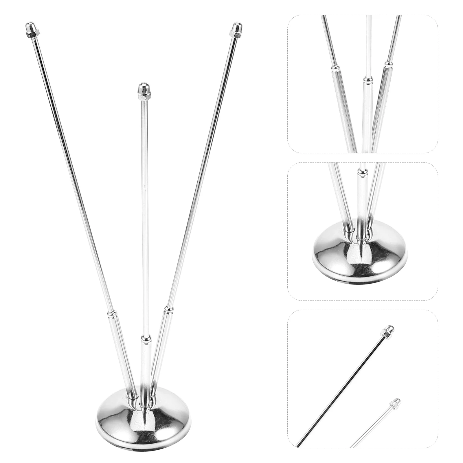 

Flag Holder Table Pole for Car Bracket Vehicle Frames Desktop Base Fixator Silver Office