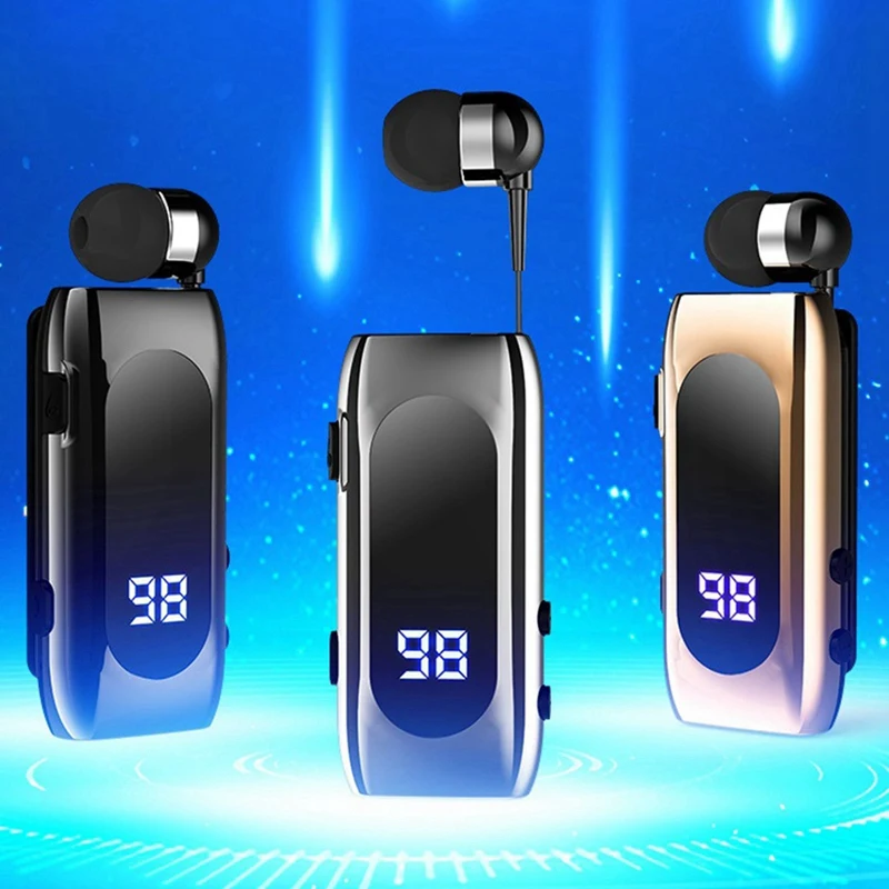 K55 Lavalier Wireless Headset Digital Display Waterproof Business Cable In-Ear Ultra Bluetooth Headset