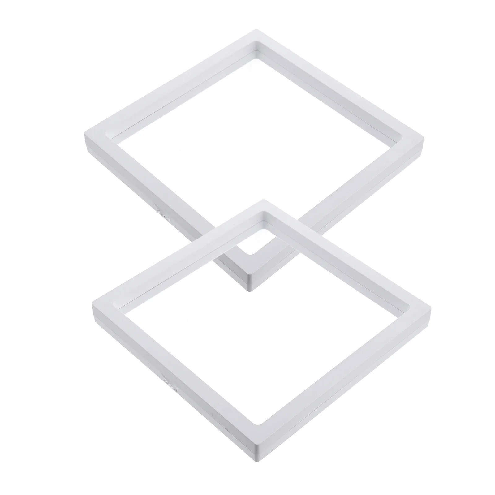 

2Pcs 3D Floating Frame Display Box White Clear Jewelry Display Holder Stands Coin Medal Stamp Exhibitor Professional Showcase