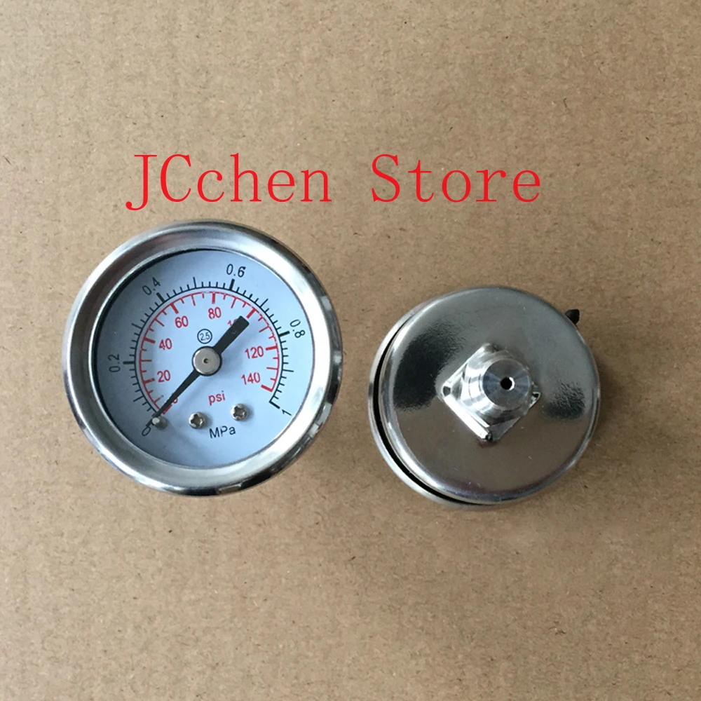 

1/8 "BSPT штекер 0-1 МПа 0-140 фунтов на квадратный дюйм 40 мм циферблат манометр из нержавеющей стали 304 заднее соединение пневматическое домашнее пивоварение