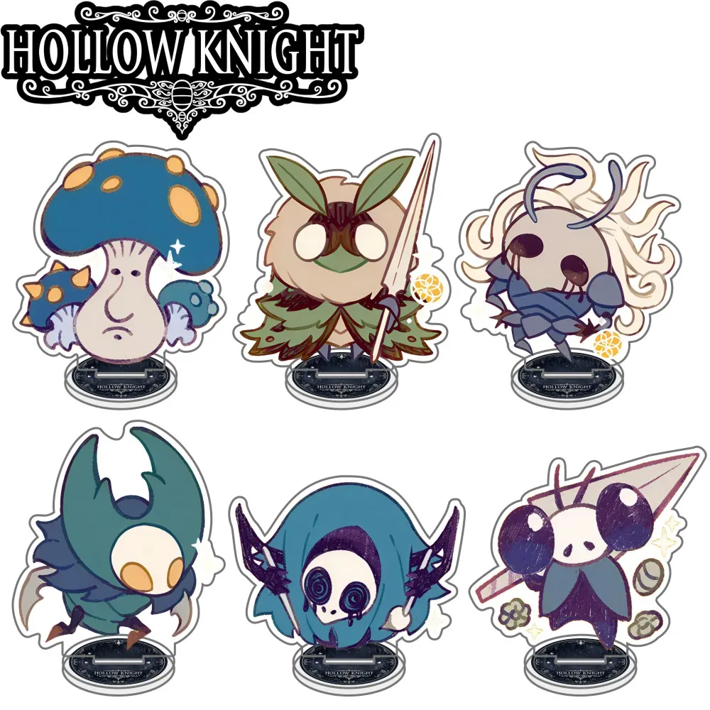 Game Hollow Knight Q Version 10cm Acrylic Stand Keychain Cute Anime Figures Desktop Decoration Ornament Hollow Knight Hornet Pur