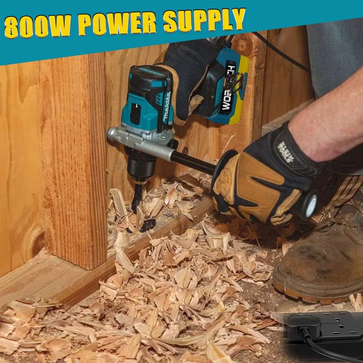 WOBERICH 800 W AC 220 V-20 V/18 VDC Netzteil-Konverter-Adapter für Makita 18 V Lithium-Akku-Werkzeug