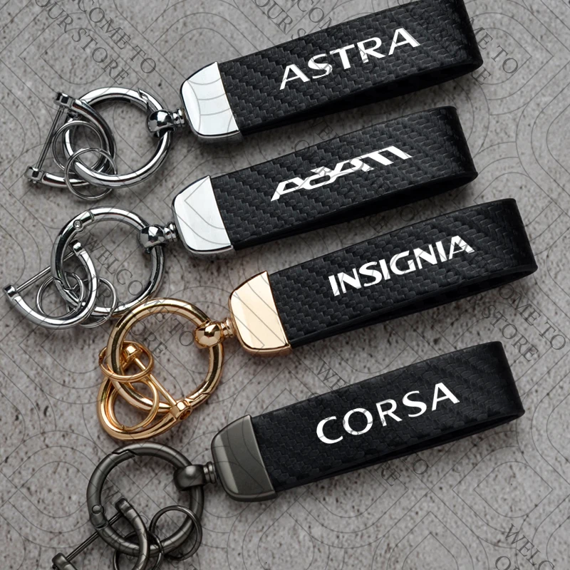 Para opel astra corsa insignia adam logotipo vauxhall vxr opc linha gsi carro de fibra carbono couro chaveiro personalizado presente