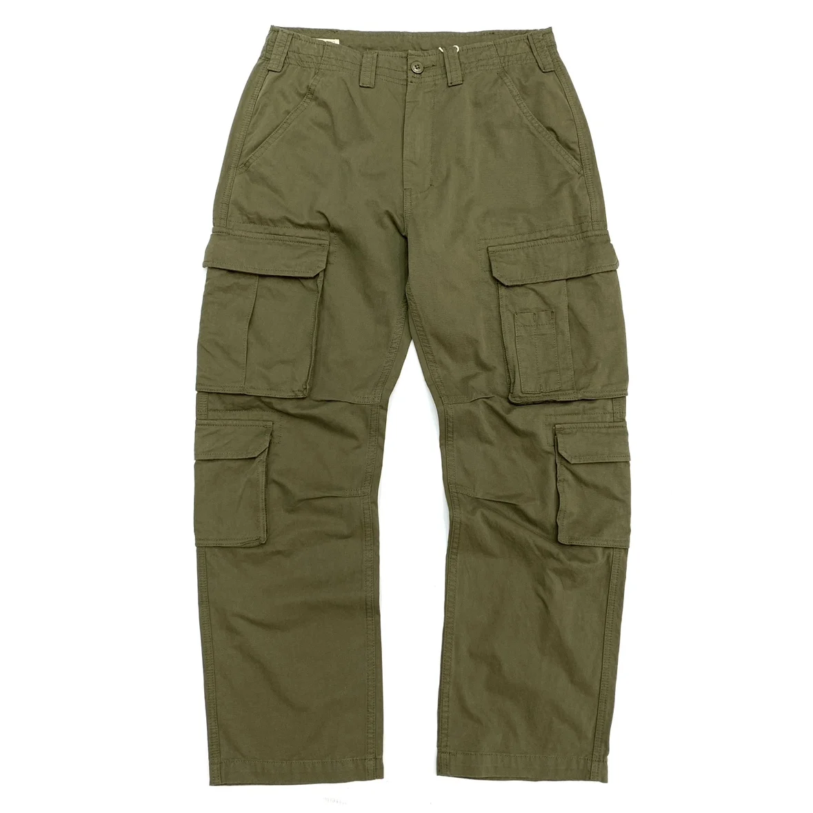 

Men's Amekaji Japanese Vintage Cargo Pants - 100% Cotton Washed Relaxed Straight Wide Leg Spring & Fall Casual Trousers