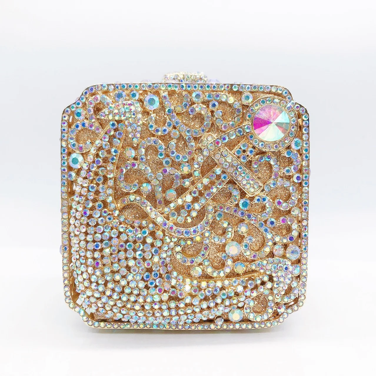 9 Colors Square Crystal Evening Bag Diamond Women Clutches WHTUOHENG Wedding Purse Gold/Silver/Blue Party Handbags Prom Purses