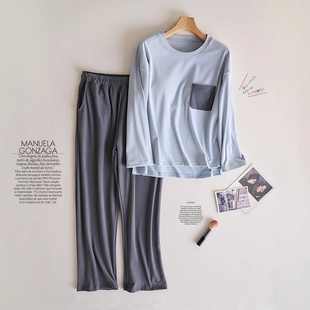 بيجاما موهير Invierno جديد رشاقته المخملية ملابس خاصة لبدلة النوم وسادة للصدر النساء بيجامة مجموعة الصوف ملابس المنزل الدافئة #2