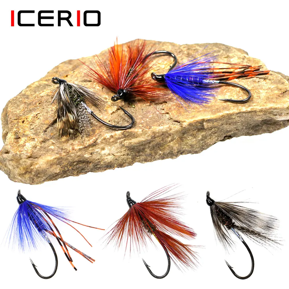 

ICERIO 9PCS Classic Steelhead Fly Freight Train Fiddle D Silver Hilton Fly Low Clear Water Flies Salmon Steelhead Fishing Lure